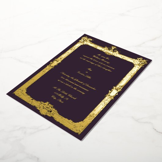 バロック・ロコフルーツ&フローラフレ結婚ーム 箔招待状 (回転した状態)