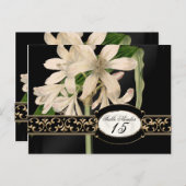 バロック ヴィンテージ リリー フォーマル ウェディング テーブル ナンバー ポストカード (正面/裏面)