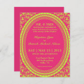 バロック 蛍光/ネオン 結婚式招待状 招待状 (正面/裏面)