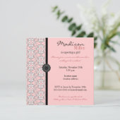 バロックinピンクガール赤ちゃんシャワー招待状 招待状 (スタンド正面)