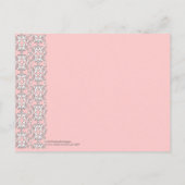 バロックinピンクベビーシャワー招待状 インビテーションポストカード (裏面)