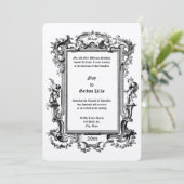 バロックRococo Cherubsフルーツフローラフレ縁どーム 招待状 (スタンド正面)