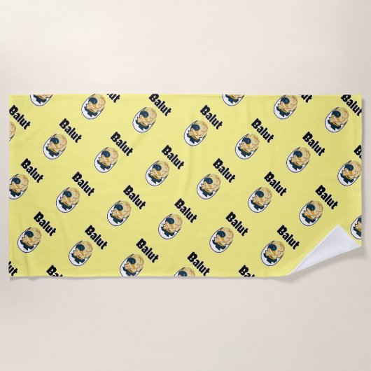 バロット卵ガモ胚卵タンパク質フィリピン ビーチタオル (正面)