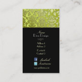 バロッフェイクク銀色のダマスク 名刺 (裏面)