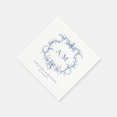 バロビクトリアンークフローラクレストブルー結婚ズ スタンダードカクテルナプキン (角)