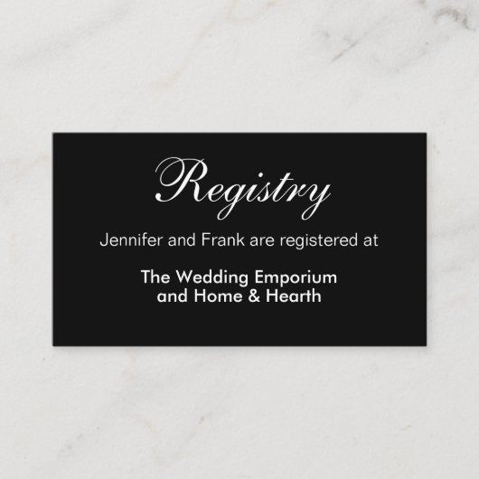 バロモダンクフローラの結婚レジストリの挿入 エンクロージャーカード (正面)