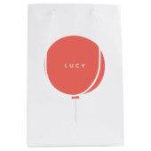 バロモダンン |コーラルピンクかわいい女の子らしい女の子名 ミディアムペーパーバッグ (正面)