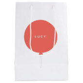 バロモダンン |コーラルピンクかわいい女の子らしい女の子名 ミディアムペーパーバッグ (裏面)