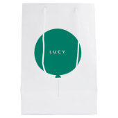 バロモダンン |緑の子供のパーティーおもしろいスタイリッシュ名 ミディアムペーパーバッグ (裏面)