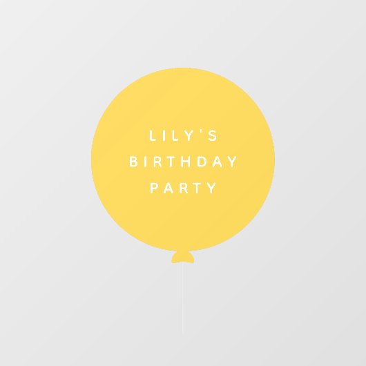 バロモダンン |黄色の子供の誕生日パーティー名 ウィンドウサイン (シート)