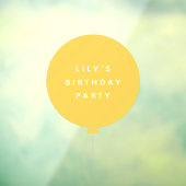 バロモダンン |黄色の子供の誕生日パーティー名 ウィンドウサイン (シート3)