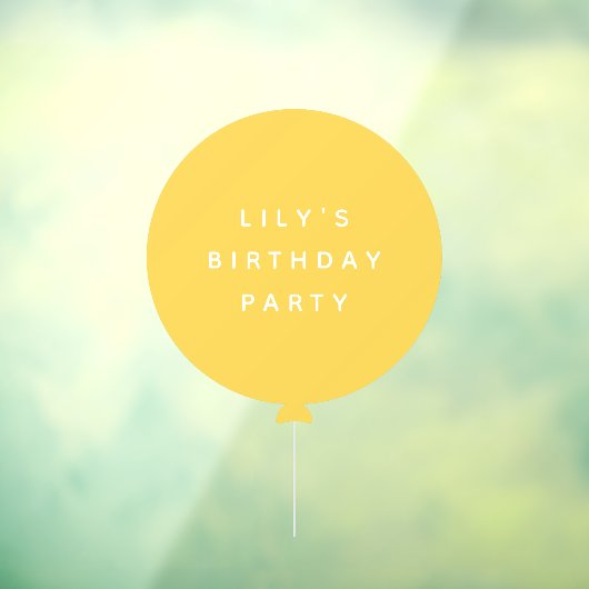 バロモダンン |黄色の子供の誕生日パーティー名 ウィンドウサイン (シート3)