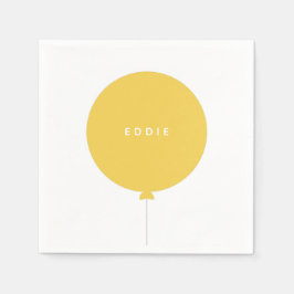 バロモダンン |黄色の子供の誕生日パーティー名 スタンダードカクテルナプキン