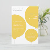 バロモダンン |黄色の子供の誕生日パーティー 招待状 (スタンド正面)