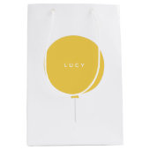 バロモダンン |黄色の新生児シャワー誕生名 ミディアムペーパーバッグ (正面)
