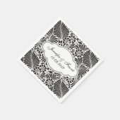 バロモダンークフローラ白黒結婚ズ スタンダードカクテルナプキン (角)
