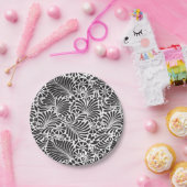 バロモダンークフローラ白黒 ペーパープレート (パーティー)