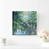 バロンブロサの森の夏の歌 スクエア壁時計 (ホーム)