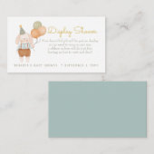 バロン付きピンクバニーのディスプレイシャワー エンクロージャーカード (正面/裏面)