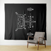 バロン・サメディ・オンブラックの白いヴェーブ タペストリー (インサイチュ(横))