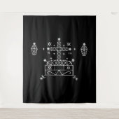 バロン・サメディ・オンブラックの白いヴェーブ タペストリー (正面)