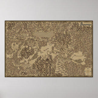 バロヴィアのプレイヤー手配地図（ストラッドの呪い） ポスター