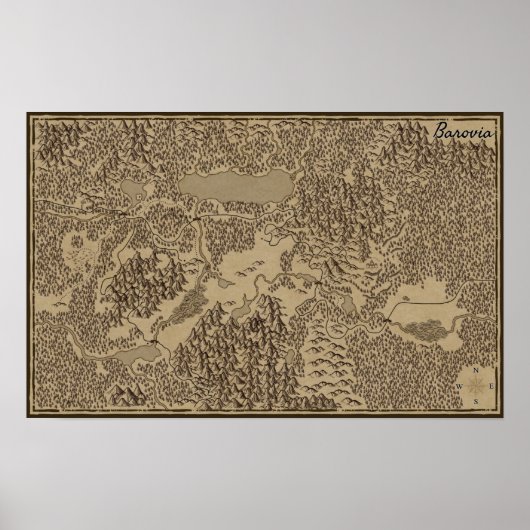 バロヴィアのプレイヤー手配地図(ストラッドの呪い) ポスター (正面)