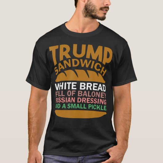 バローニーの詰まったトランプのサンドイッチ白パン Tシャツ (正面)