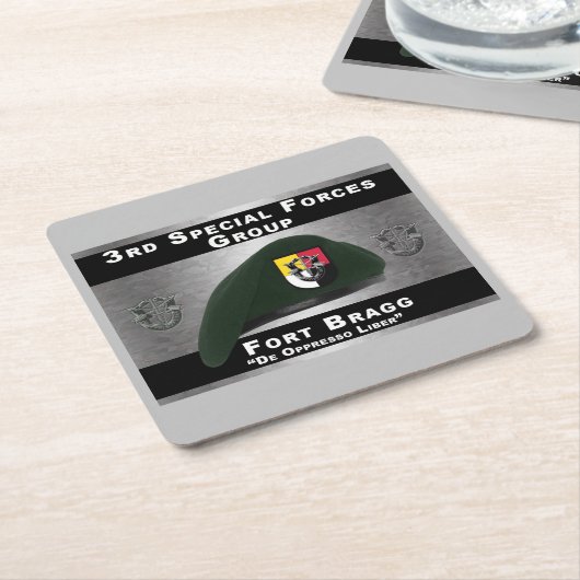 バロール獲得3次特殊部隊ベレー スクエアペーパーコースター (アングル)