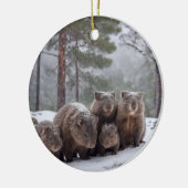 バロー凍ってい：オーストラリア産ウォンバットファミリー セラミックオーナメント (左)