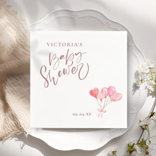 バロ男女兼用ンエレガントスクリプト赤ちゃんシャワー スタンダードカクテルナプキン