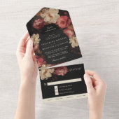 バロ色彩の鮮やかク結婚フローラ オールインワン招待状 (貼ってはがせる)