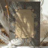 バロ華美ケクラシックーのセージとベージュ結婚ズ 招待状