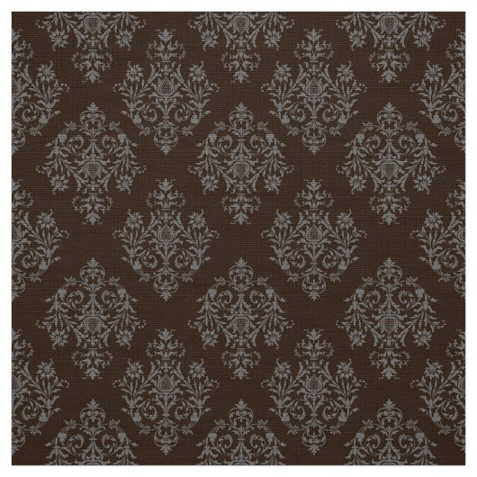 バロ華美ーク茶色のダマスク模様の織物 ファブリック (見本)