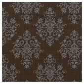 バロ華美ーク茶色のダマスク模様の織物 ファブリック (クローズアップ)