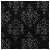 バロ華美ーク黒ダマスク模様織物 ファブリック (クローズアップ)