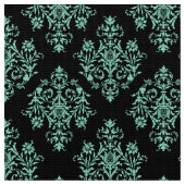 バロ華美ーク黒ダマスク模様織物 ファブリック (クローズアップ)