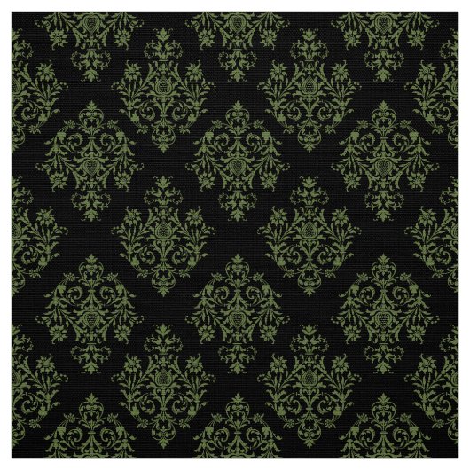 バロ華美ーク黒ダマスク模様織物 ファブリック (見本)