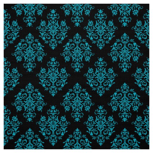 バロ華美ーク黒ダマスク模様織物 ファブリック (見本)