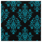 バロ華美ーク黒ダマスク模様織物 ファブリック (クローズアップ)