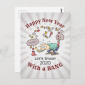 バンおもしろいマンガで新年を迎える ポストカード (正面/裏面)