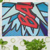 バンおもしろいレトロ漫画ブックアポップ・アートのート キッチンタオル (折り畳み)