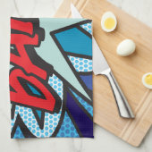 バンおもしろいレトロ漫画ブックアポップ・アートのート キッチンタオル (四つ折り)