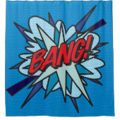 バンおもしろいレトロ漫画ブックアポップ・アートのート シャワーカーテン (正面)