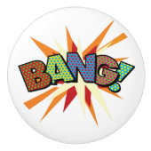 バンおもしろいレトロ漫画ブックアポップ・アートのート セラミックノブ (正面)