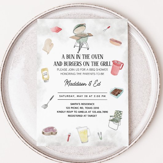 バンとバーガー ベイビー シャワー 招待状