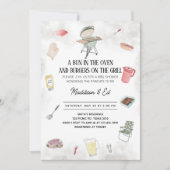 バンとバーガー ベイビー シャワー 招待状 (正面)