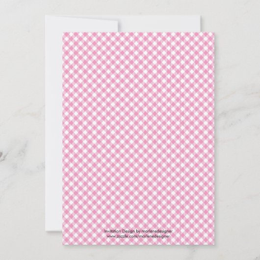 バンインザオーブンガールベビーシャワー招待状 招待状 (裏面)