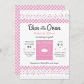 バンインザオーブンガールベビーシャワー招待状 招待状 (正面/裏面)