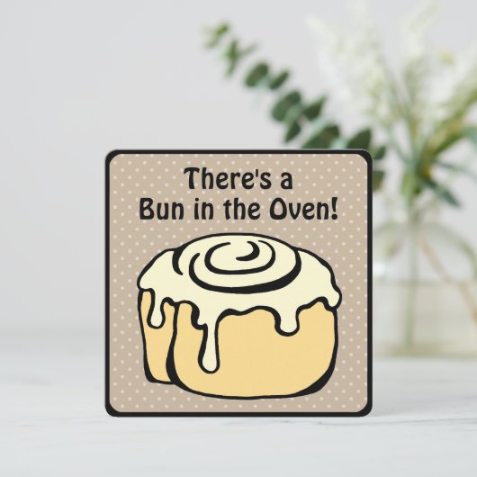 バンインザオーブンキュートベビーモダンシャワー招待状 招待状 (スタンド正面)